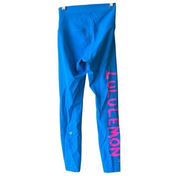Lululemon‎ Wunder Train High Rise Leggings Poolside Blue Size 4 Ed Curtis